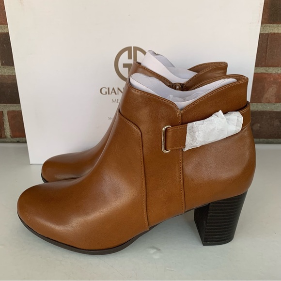 Giani Bernini Womens Artemy Chestnut Leather Ankle Boots Shoes US 10 M NEW - Picture 4 of 8